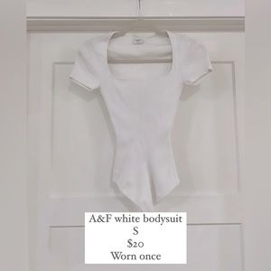 Abercrombie & Fitch white bodysuit. Size small. Work once. Like-new condition.